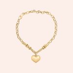 Pulseira Oca Ouro 18k Elos Portugueses Coração 2001052