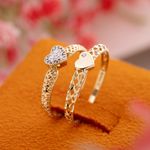 Anel Ouro 18k Coração Zircônia 313292