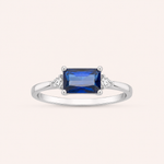 Anel Prata Retângulo Zirconia 313943