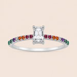 Anel Prata 925 Retângulo Zirconia 313939