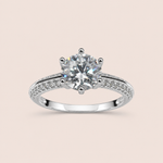 Anel Prata Solitário Moissanite 120 pontos 313917