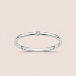 Anel Prata Solitário Moissanite 8 pontos