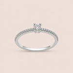Anel Prata Solitário Moissanite 10 pontos 313915