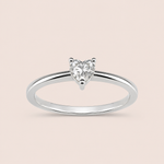 Anel Prata Coração Moissanite 30 pontos 313909