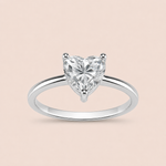 Anel Prata Coração Moissanite 80 pontos 313911