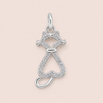 Pingente Prata 925 Gato Zircônia 518093
