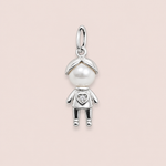 Pingente Prata Menino Pérola Zircônia 518098