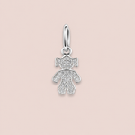 Pingente Prata Menina Zircônia 518034