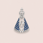 Pingente Prata 925 Nossa Sra. Zirconia Azul 518167