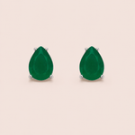 Brinco Prata 925 Zircônia Verde Gota 117234
