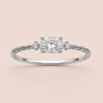Anel Prata Oval Moissanite 30 pontos 314041