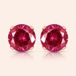 Brinco Ouro 18K Cálice Zircônia 6mm 104725