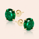 Brinco Ouro 18K Cálice Zircônia 6mm 104725