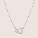 Gargantilha Prata 925 Cartier Lua e Estrela Zirconia 606049