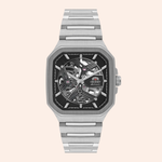 Relógio Orient Skeleton Automático Prata e Preto NH7SS008/G1SX