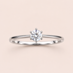 Anel Prata 925 Solitário Moissanite 10 pontos 314048