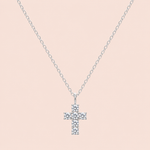 Gargantilha Prata 925 Cruz  Moissanite 360 pontos Cartier 606096
