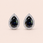 Brinco Prata 925 Moissanite Furta-cor 360 pontos Gota 117309