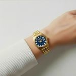 Relógio Technos Riviera Dourado e Azul Feminino 2015CEW/1A
