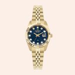 Relógio Technos Riviera Dourado e Azul Feminino 2015CEW/1A