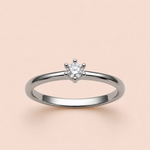 Anel Solitário Folheado a Ródio Moissanite 10 Pontos 314066
