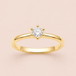 Anel Solitário Folheado Ouro Moissanite 30 Pontos 314065