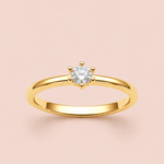Anel Solitário Folheado Ouro Moissanite 10 Pontos 314067