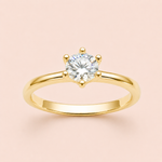 Anel Solitário Folheado Ouro Moissanite 50 Pontos 314063