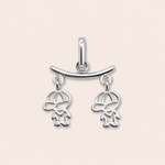 Pingente Prata 925 Dois Meninos 518029