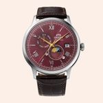 Relógio Orient Bambino Automático Sun & Moon RA-AK0807R30B