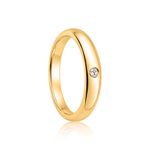 Par Aliança Ouro 18k Love Air Abaulada Anatômica 4mm Diamante 2Pts (800786/826)