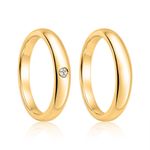 Par Aliança Ouro 18k Love Air Abaulada Anatômica 4mm Diamante 2Pts (800786/826)