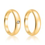 Par Aliança Ouro 18k Love Air Abaulada Anatômica 5mm Diamante 3 Pts (800787/827)