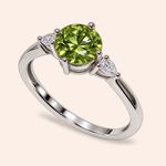 Anel Prata 925 com Moissanite Verde 1,1 ct 314122