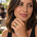Anel Prata 925 com Moissanite Verde 1,1 ct 314122