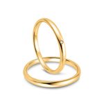 Par Aliança Ouro 18k Love Air Abaulada Anatômica 2mm Diamante 0,5 Pt (802823/802827)