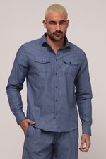 CAMISA CASUAL MANGA LONGA ADULTO OXFORD