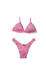 Biquíni Asa Delta Folhagem Rosa