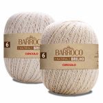 BARBANTE BARROCO NATURAL BRILHO 400G 6  CIRCULO