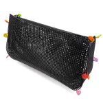 MALHA CHENILLE PARA BOLSA BXWG10-CRUZ G BURACO PEQUENO COR PRETO BOTELHO
