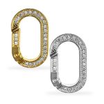 ARGOLA CHAVEIRO ARTICULADA OVAL STRASS 35MMX20MM UNIDADE