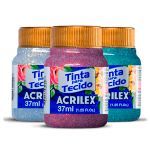 TINTA PARA TECIDO COM GLITTER 37 ML ACRILEX