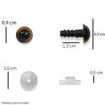 OLHOS PARA AMIGURUMI FUME N.9 COM 10 PARES
