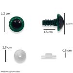 OLHOS PARA AMIGURUMI N.13 VERDE GLITTER 10 PARES