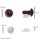 OLHOS PARA AMIGURUMI N.13 ROSA GLITER 10 PARES