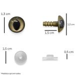 OLHOS PARA AMIGURUMI N.13 PDMG DOURADO 10 PARES