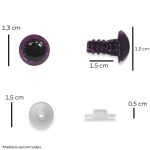 OLHOS PARA AMIGURUMI N.13 LILAS GLITER 10 PARES