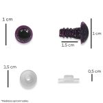 OLHOS PARA AMIGURUMI N.11 LILAS GLITTER 10 PARES