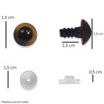 OLHOS PARA AMIGURUMI FUME N.15 COM 5 PARES KOHATSU
