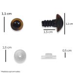 OLHOS PARA AMIGURUMI FUME N.11 COM 10 PARES